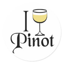 Pinot Grigio Wine Lover Gifts Round Stickers