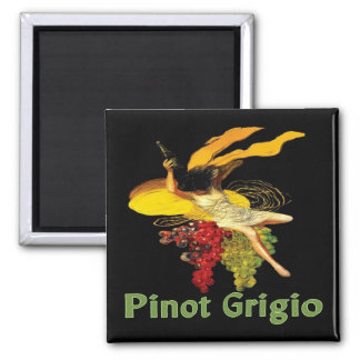 Pinot Grigio Wine Maid 2 Inch Square Magnet