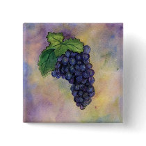 Pinot Noir Wine Grapes Button by donnabellas Pinot Noir Wine Grapes Button