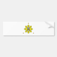Pinoy Smiling Sun plus Star Bumper Stickers