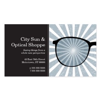 Pinpoint Grungy Rays Glasses Business Card Templates