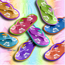Pins, Ornaments, Sculptures - POP ART FLIP FLOPS Cut Out