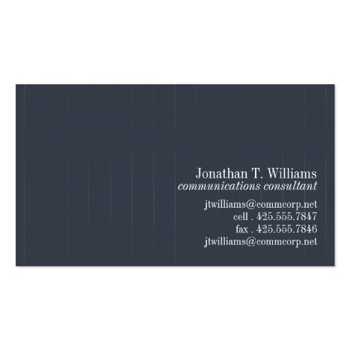Pinstripe Business Card (front side)
