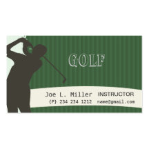 Pinstripe Green Golf Business Card Template