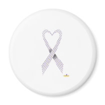 Pinstripe Heart Shaped Awareness Ribbon magnets by awareness Pinstripe Heart Shaped Awareness Ribbon magnets