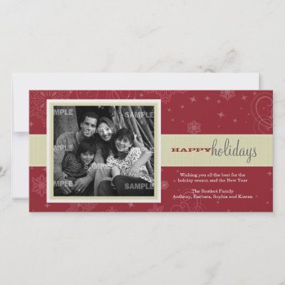 Pinstripe Ribbon Holiday Photo Card