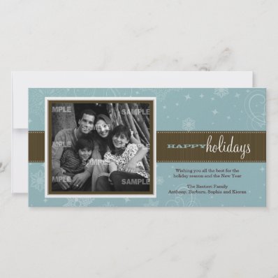 Pinstripe Ribbon Holiday Photo Card