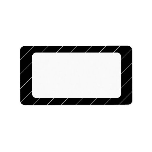 Pinstriped Black and White Blank Address Labels Zazzle