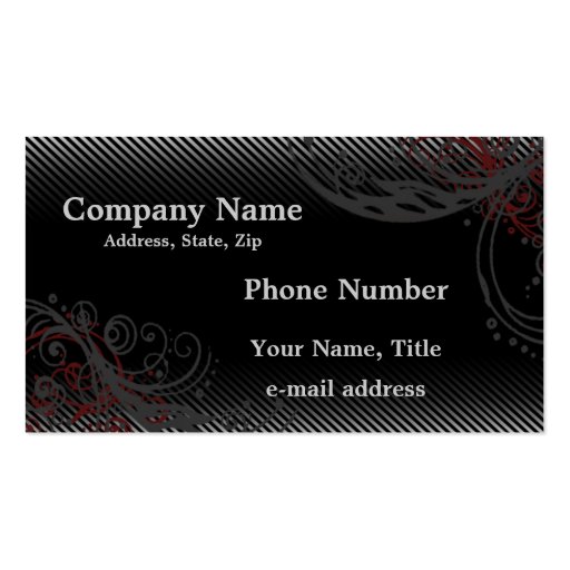 Pinstripes and Swirls Business Cards (front side)