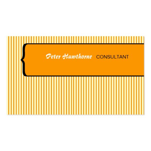 Pinstripes in Gold Bold Professional Business Cards (front side)