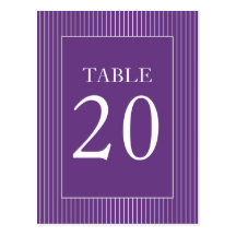 Pinstripes Table Numbers (Purple / White) Post Card