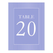 Pinstripes Table Numbers (Violet Purple / White) Postcard