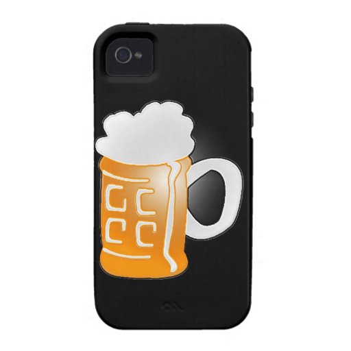 Pint of Beer Mug Design, Black Background Case-Mate iPhone 4 Cover