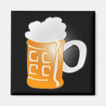 Pint of Beer Mug Design, Black Background Refrigerator Magnets