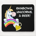 Pint of Gold at End of Rainbow (Plus Unicorn) zazzle_mousepad
