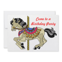 Pinto Carousel Horse Birthday Party Personalized Invites