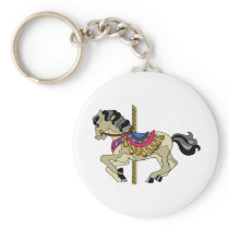 Pinto Carousel Horse Keychain