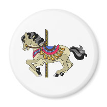 Pinto Carousel Horse Refrigerator Magnets