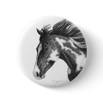 Pinto Horse Button by RulanCapperStarr Pinto Horse Button