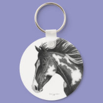 Pinto Horse Keychain