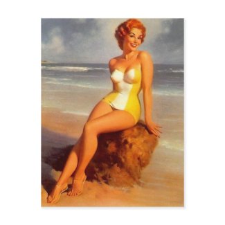Pinup Bathing Beauty Postcard postcard