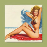 Pinup Beach Beauty Fridge Magnet