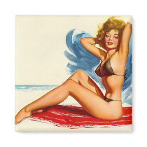Pinup Beach Beauty magnets