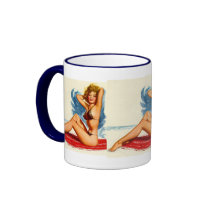 Pinup Beach Beauty mugs