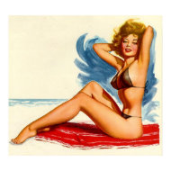 Pinup Beach Beauty Poster print