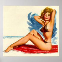 Pinup Beach Beauty Poster