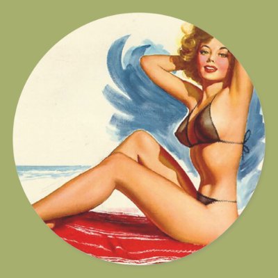 Pinup Beach Beauty Sticker Zazzle_sticker