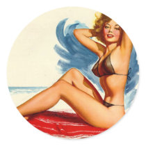 Pinup Beach Beauty stickers