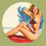 Pinup Beach Beauty Sticker