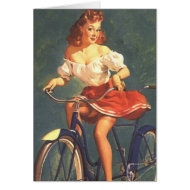 Pinup Beauty On Her Bike card
