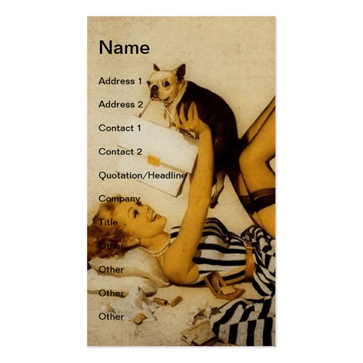 Pinup Girl and Dog Business Card
