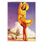 Pinup Girl at the Airport Cards