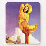 Pinup Girl at the Airport Mouse Pads