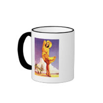 Pinup Girl at the Airport mugs