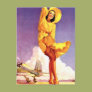 Pinup Girl at the Airport Post Cards