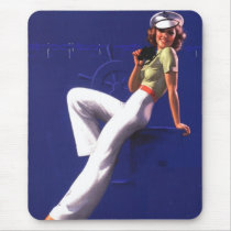 Pinup Girl By the Bay mousepads by tnmpastperfect Pinup Girl By the Bay mousepads