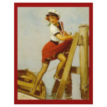 Pinup Girl Docking Boat letterhead