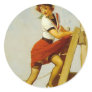 Pinup Girl Docking Boat Stickers