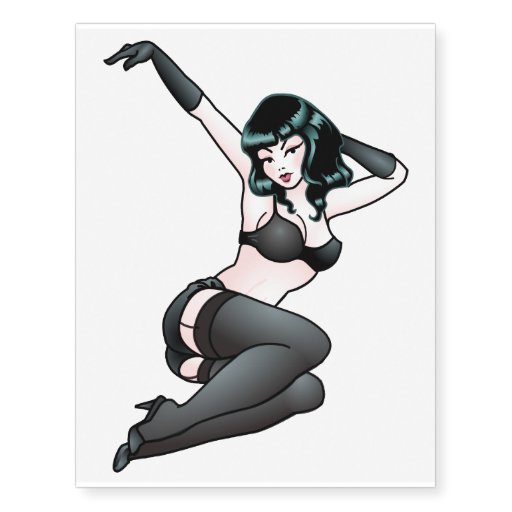 Pinup Girl Temporary Tattoo Pin Up Dancer Tattoo Zazzle