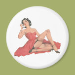 Pinup in Long Dress and Nylons Magnets