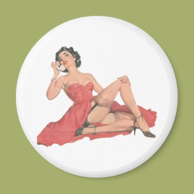 Pinup in Long Dress and Nylons Magnets Zazzle_magnet Pinup in Long Dress and Nylons Magnets Zazzle_magnet