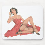 Pinup in Long Dress and Nylons mousepads