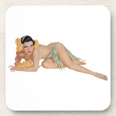 Pinup Pin Up Girl Drink Coaster