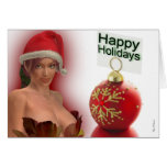 Pinup Pin Up Sexy Girl Christmas Holiday Cards