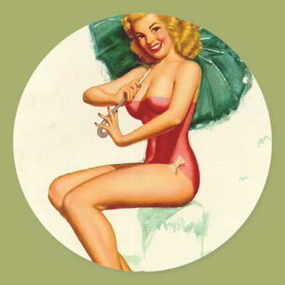 Pinup Posing at the Beach Stickers Zazzle_sticker