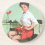 Pinup Secretary Drink Coaster Pinup Secretary Drink Coaster